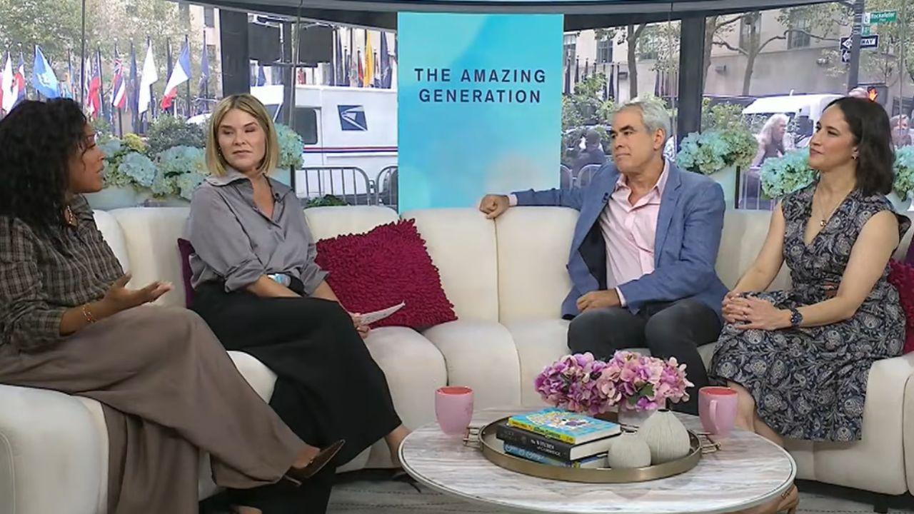 Image of Sheinelle Jones, Jenna Bush Hager, Jonathan Haidt, and Catherine Price.