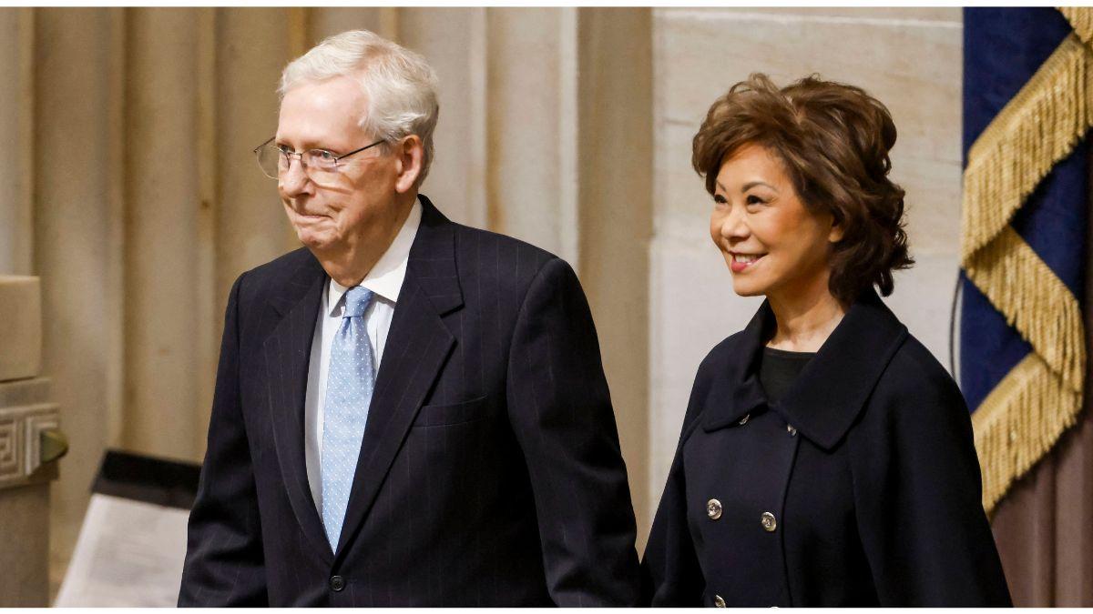 image of Elaine Chao went on an official trip to China just days after Mitch McConnell's medical emergency.