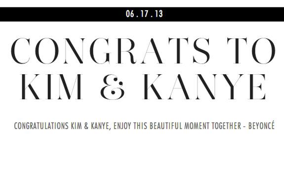 //congrats to kim kanye