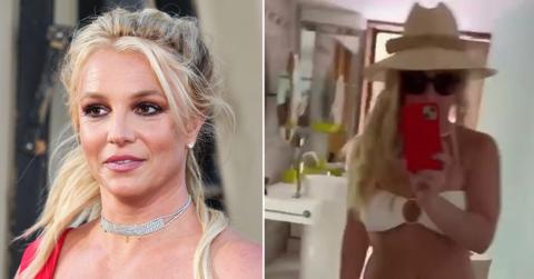 britney spears deletes instagram sporting skimpy white bikini pp