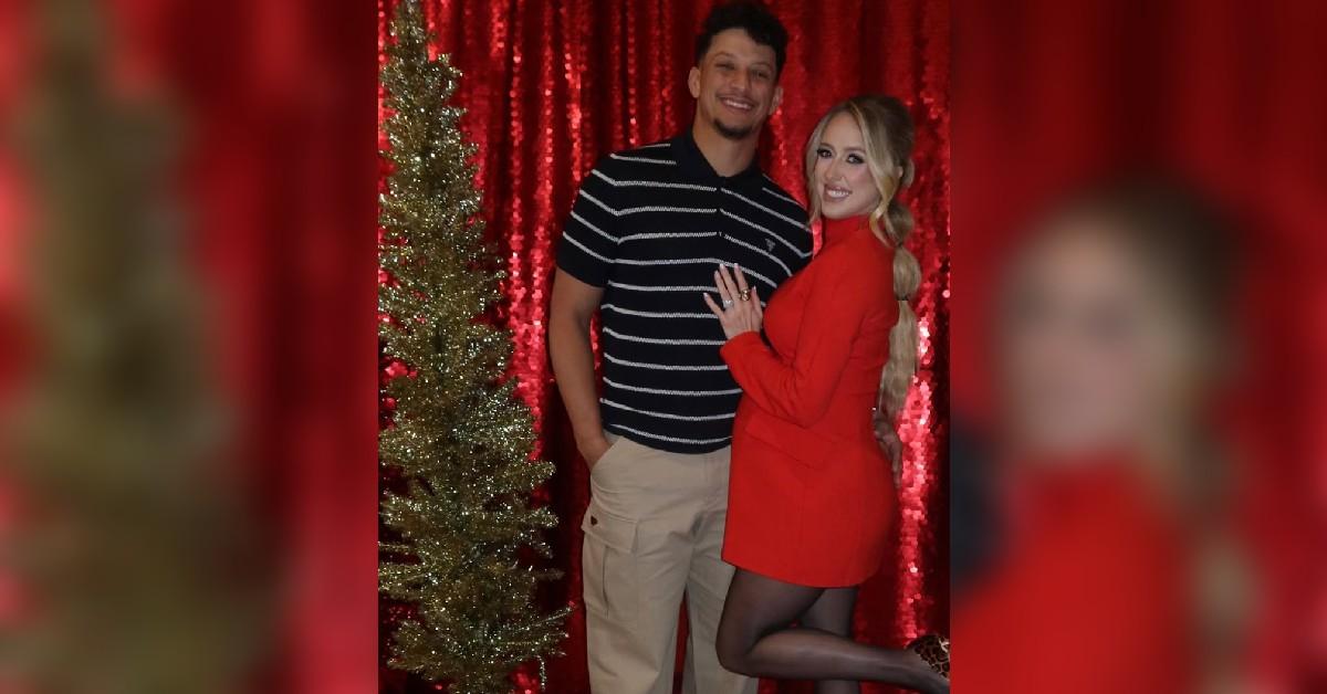 brittany mahomes baby bump patrick chiefs holiday party photos