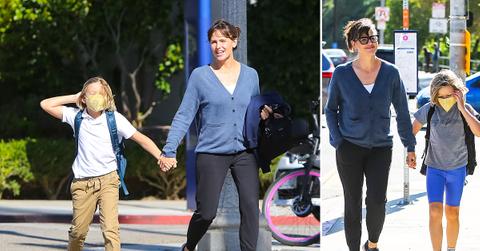 jennifer garner runs errands with son samuel in los angeles photos
