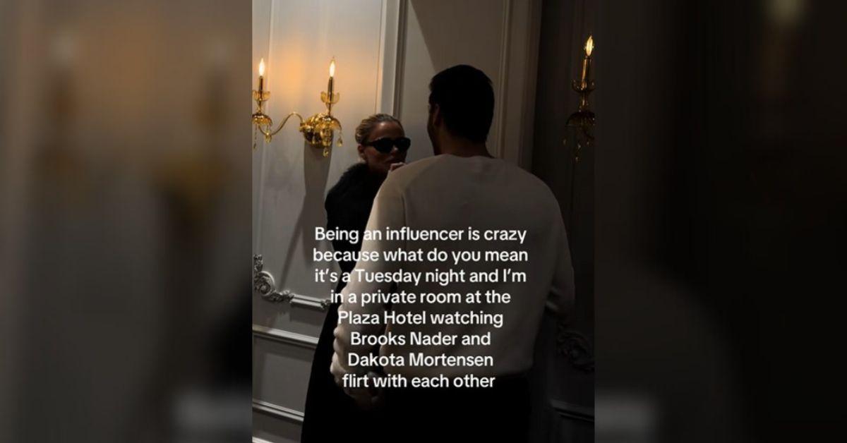 image of Brooks Nader and Dakota Mortensen have not confirmed the real status of their relationship.