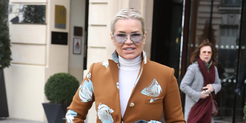 Yolanda Hadid Is Seen Leaving The Royal Monceau during Paris Fashion week Paris