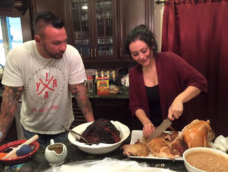 Jwoww thanksgiving family dinner jenni farley