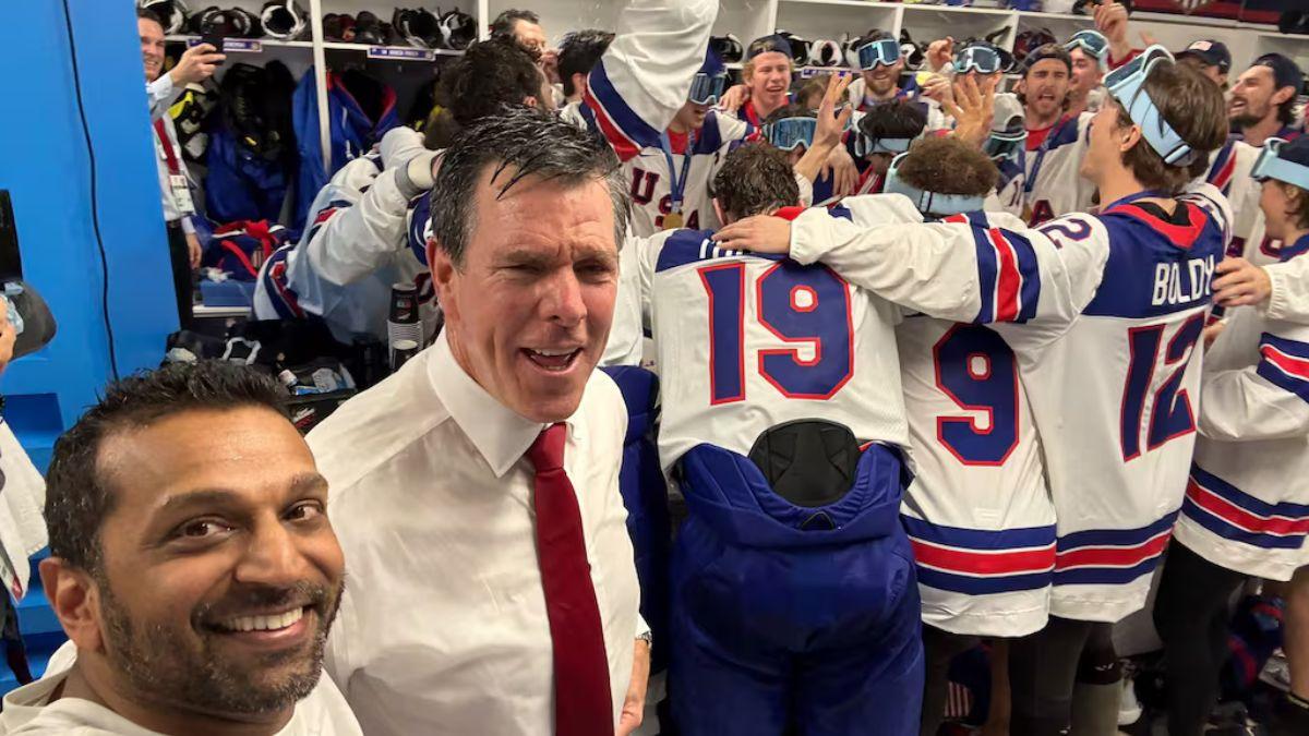 Image of FBI Director Kash Patel pointed to patriotism as his reasoning for partying with the hockey team.