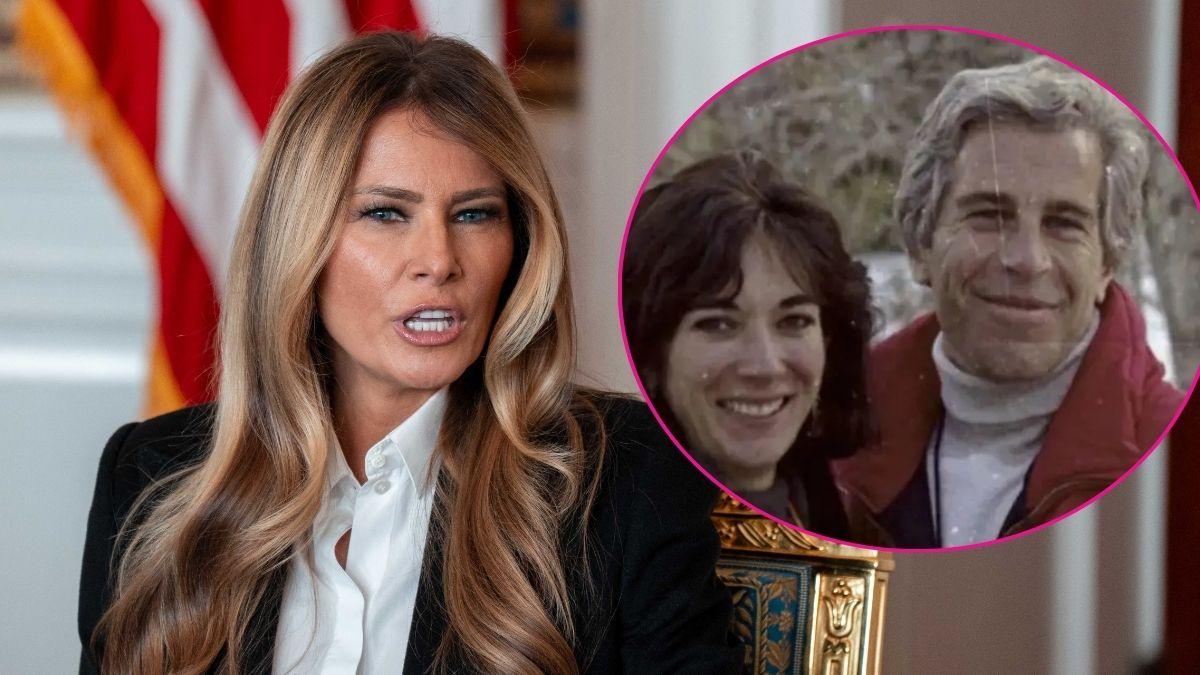 Composite photo of Melania Trump, Ghislaine Maxwell and Jeffrey Epstein