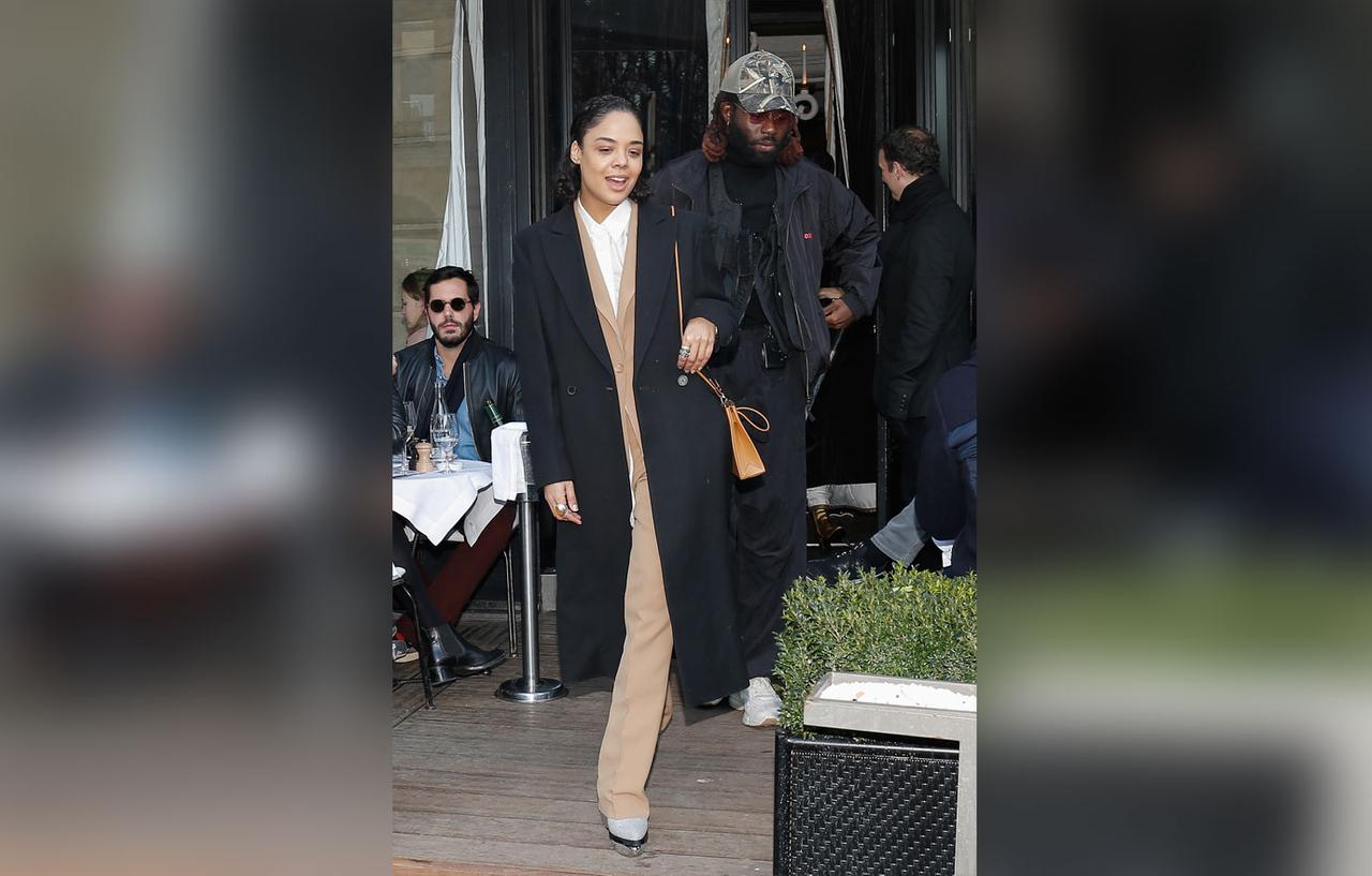 Tessa Thompson & Dev Hynes Dine Together During Paris Fashion Week