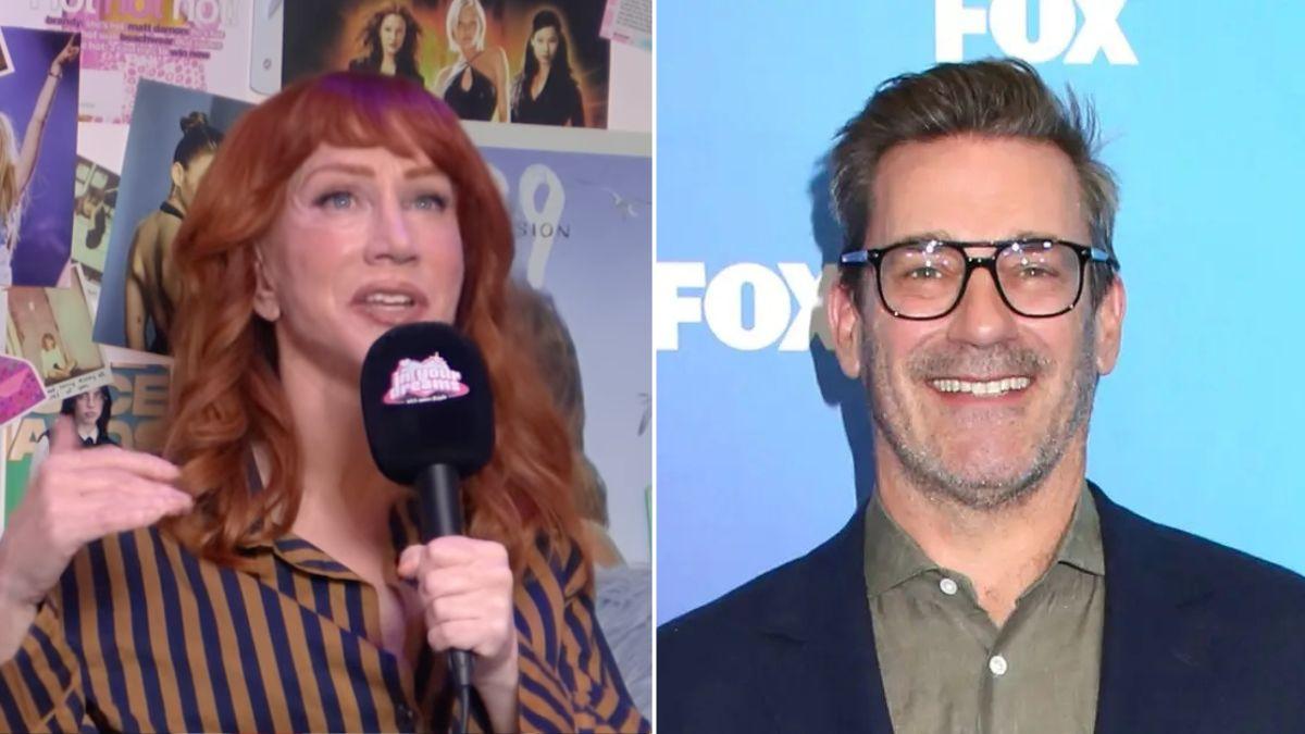 Split photo of Kathy Griffin and Jon Hamm