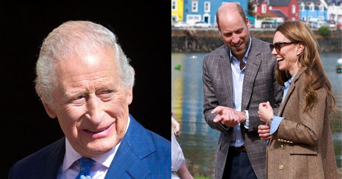 Composite Photos of King Charles III, Prince William and Kate Middleton