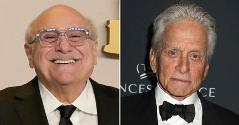 split image of Danny Devito and Michael Douglas