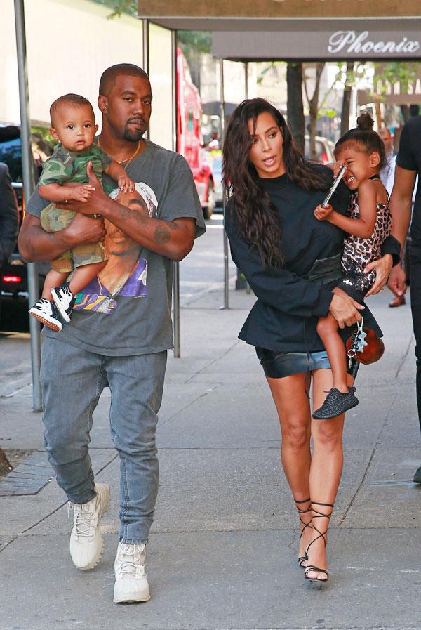 kim kardashian kanye west north west saint west family day out