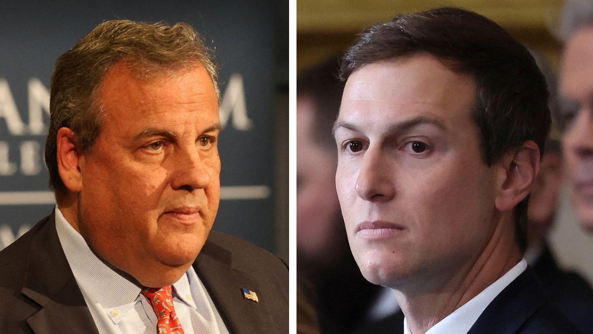 split photo of chris christie and jared kushner