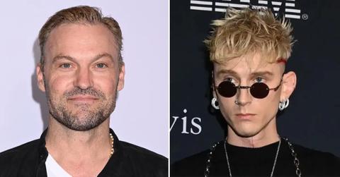 Photo of Brian Austin Green; picture of Machine Gun Kelly.