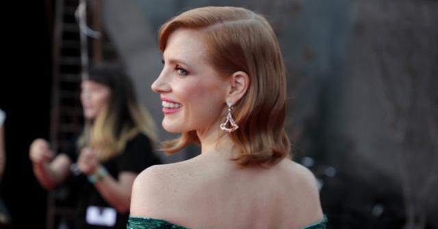 Jessica Chastain dazzled in an emerald green sleeveless gown with her trademark red locks.