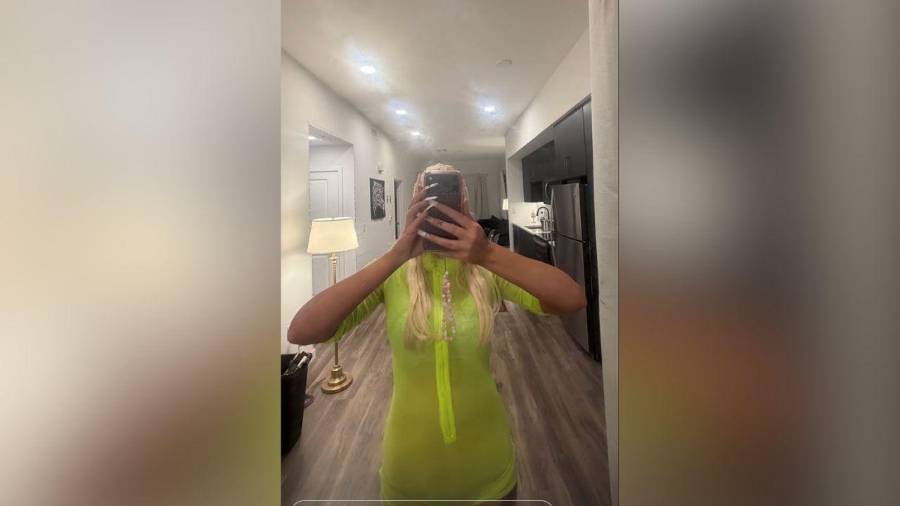 image of Amanda Bynes, 40, was spotted in Los Angeles wearing a gray hoodie, a black miniskirt, high-top sneakers and sunglasses.