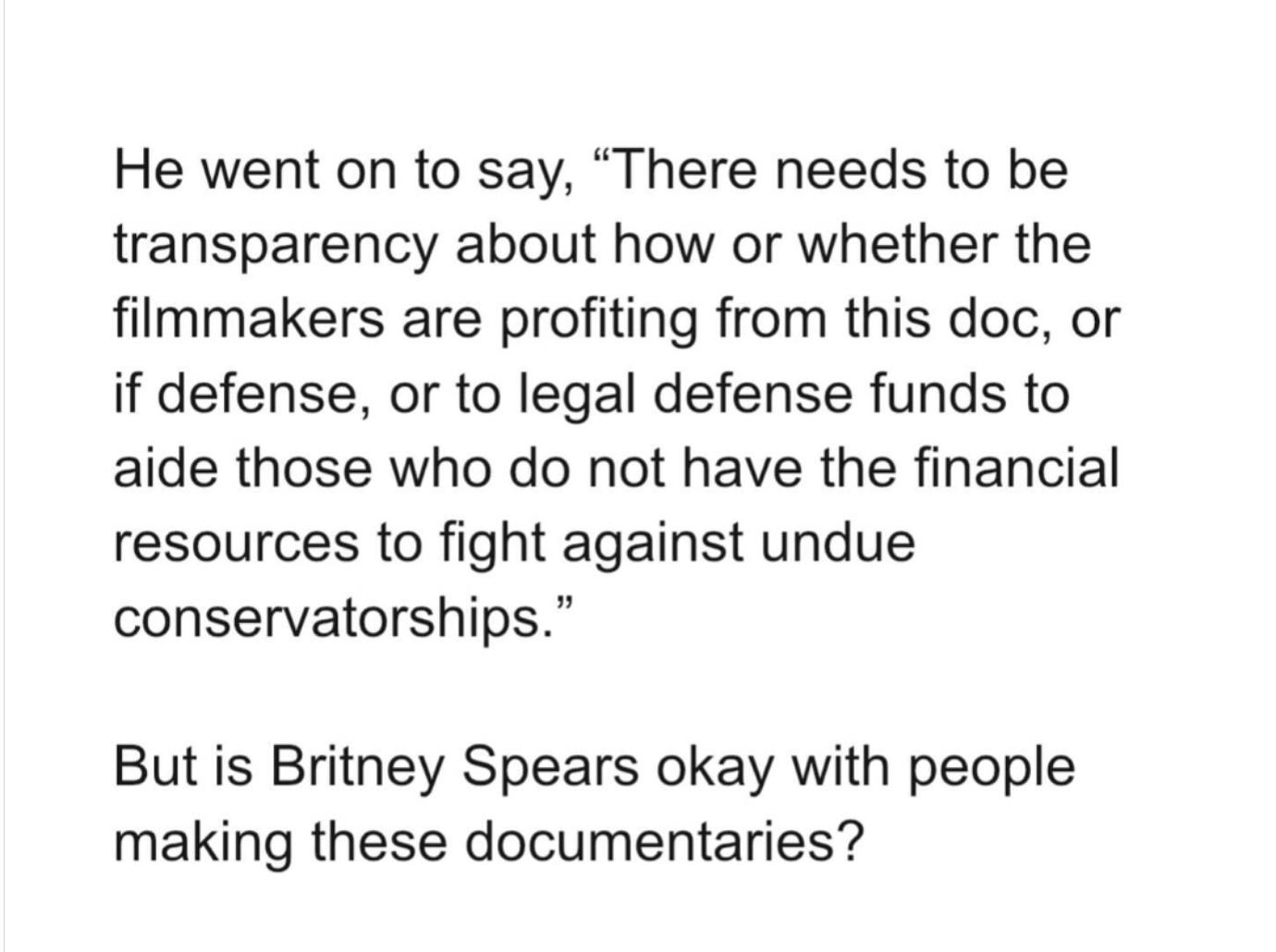 britney spears bashes filmmakers conservatorship documentaries