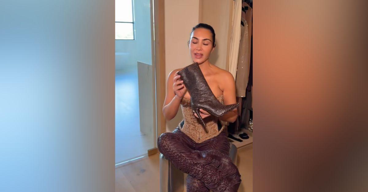 Image of Kim Kardashian still wears Yeezy accessories.