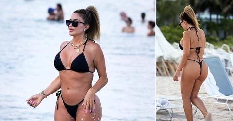 larsa pippen wears a black bikini in miami