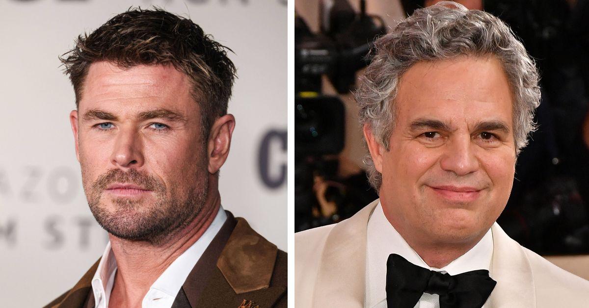 split photo of Chris Hemsworth & Mark Ruffalo