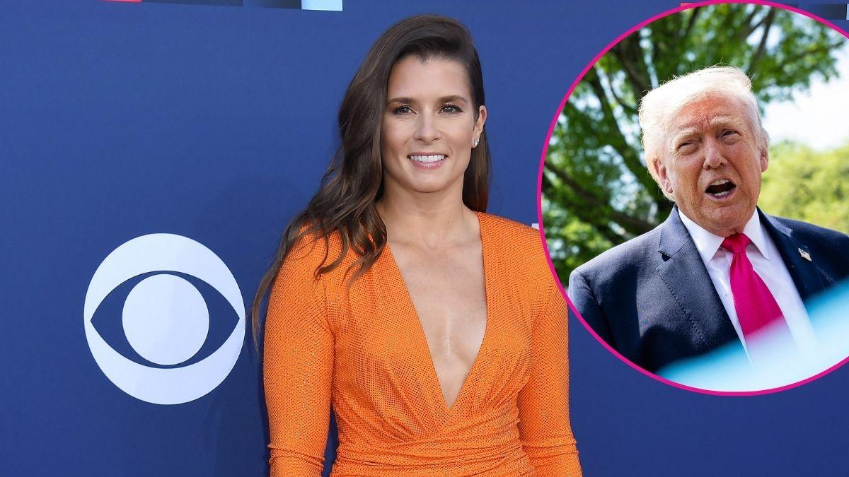 image of Danica Patrick, inset of trump 