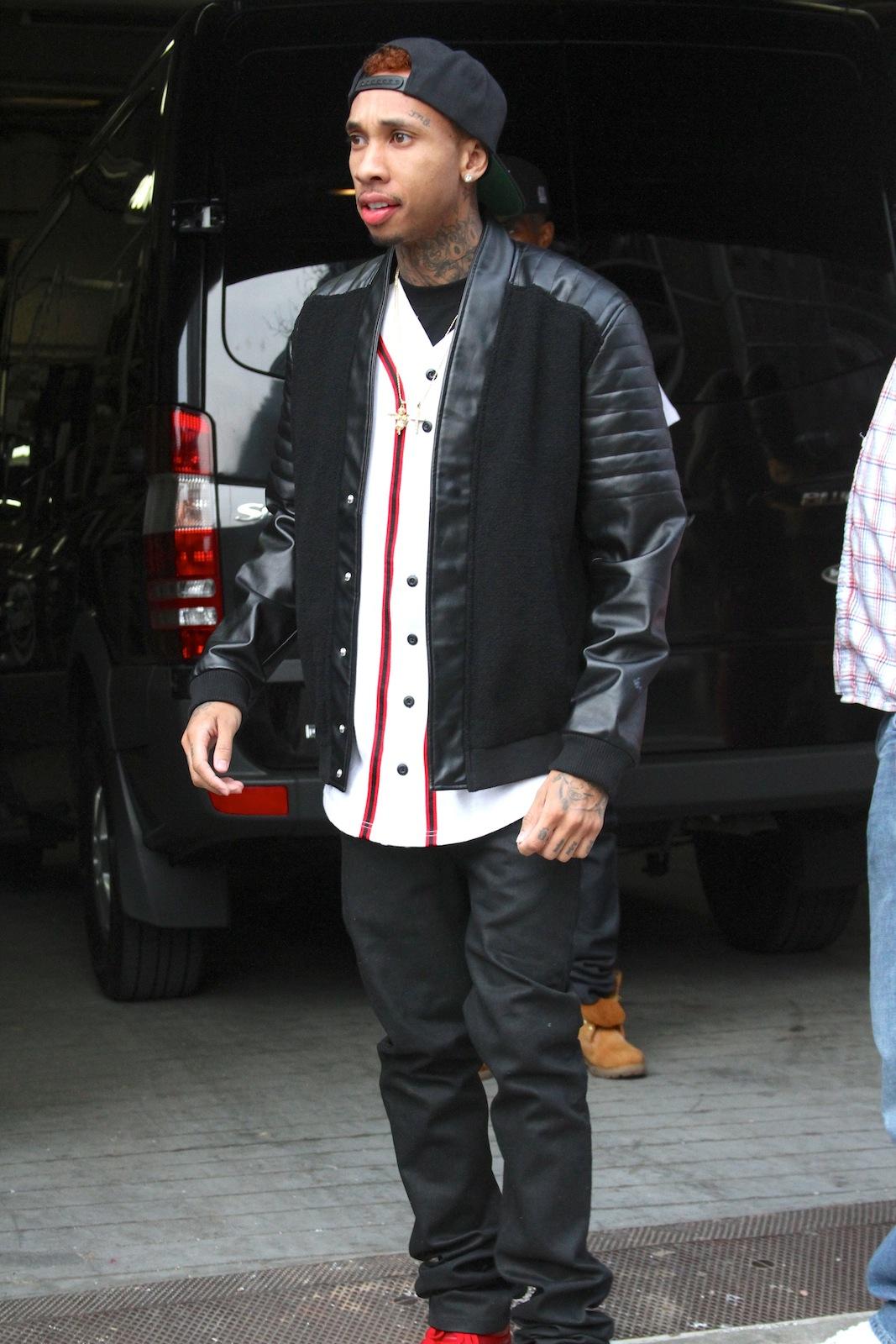 Tyga and Black China arrive at a studio in NYC