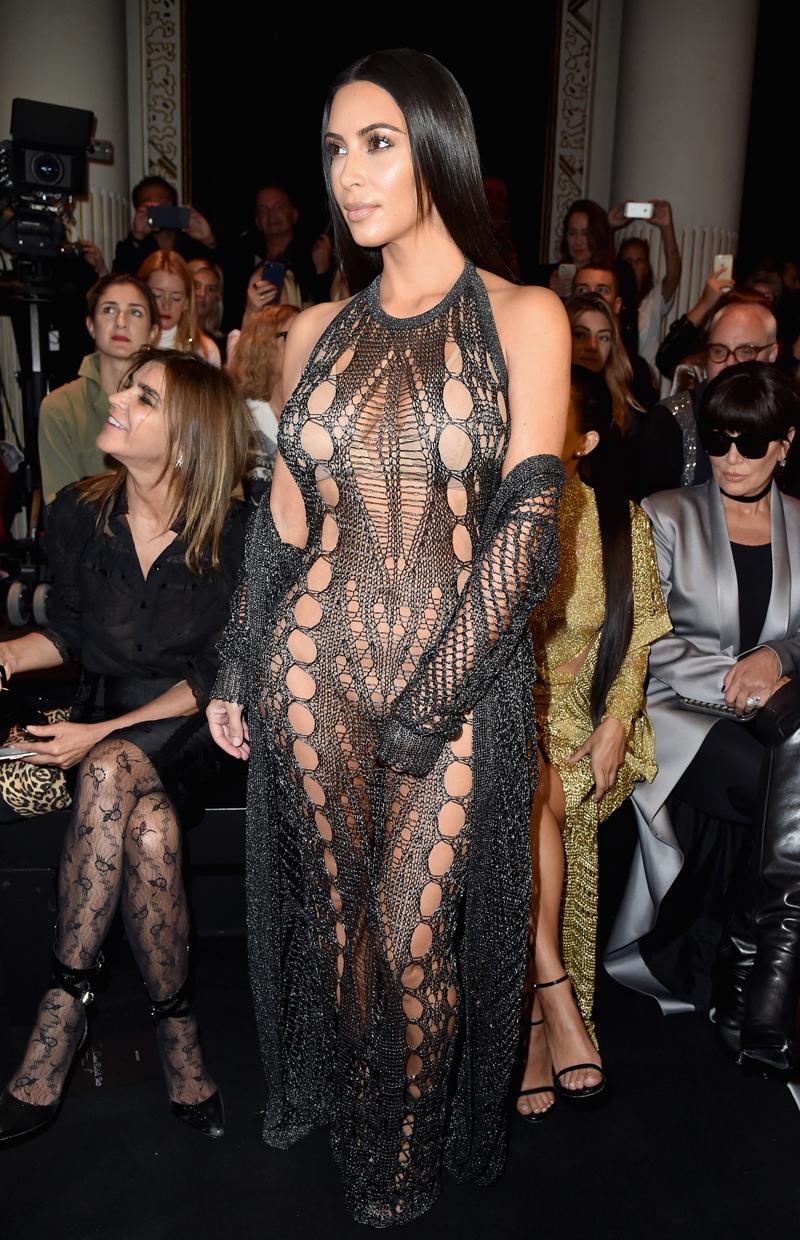 kim kardashian naked nude balmain paris fashion