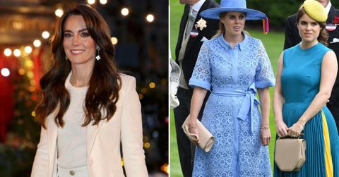 image split of Kate Middleton, Beatrice and Eugenie