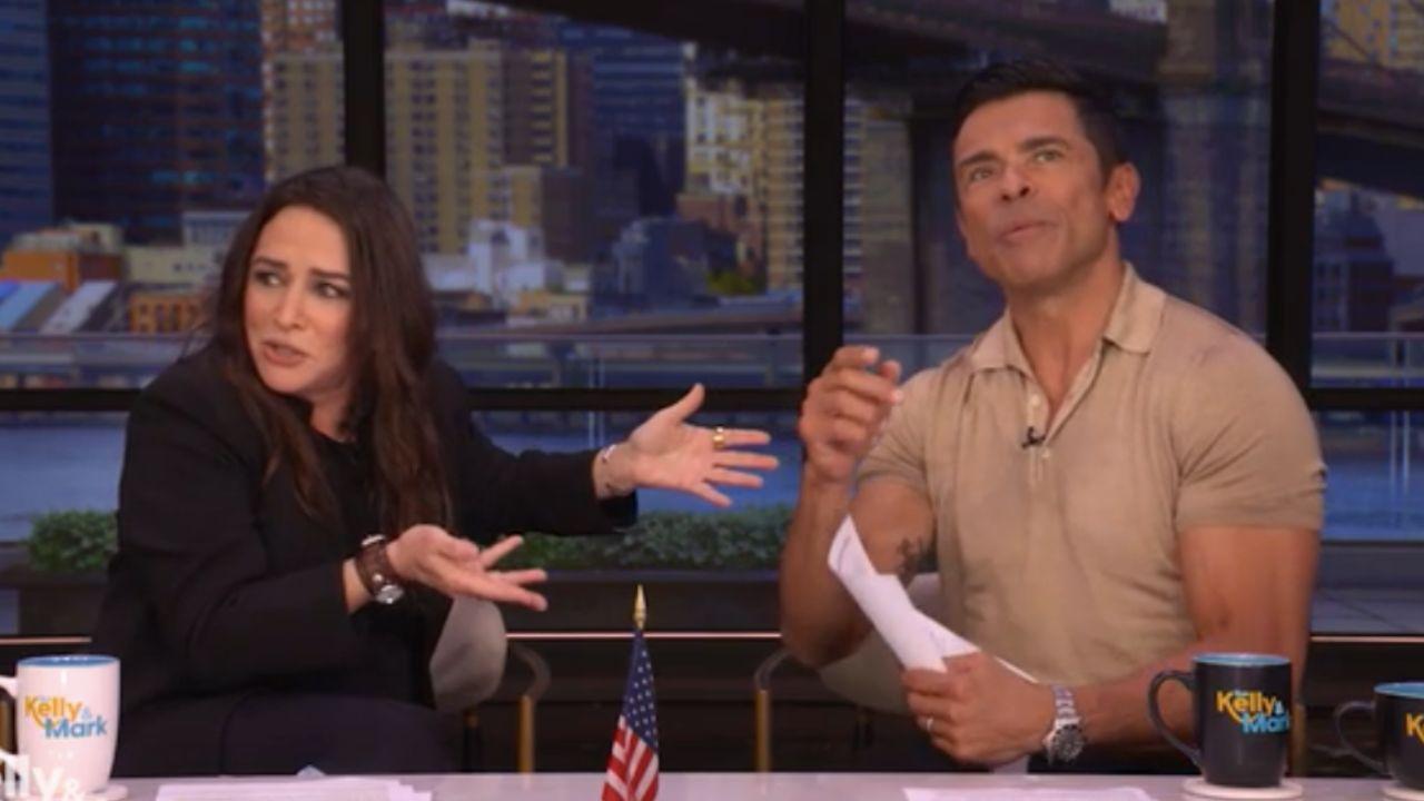 Image of Pamela Adlon rolled her eyes when Mark Consuelos talked about his foot surgery.