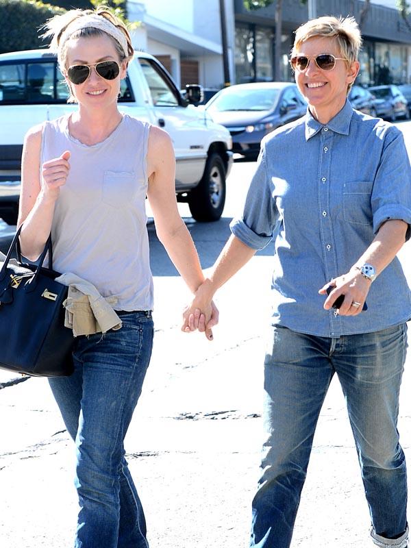 Portia de Rossi and Ellen DeGeneres shop on Melrose for Valentine&#039;s Day