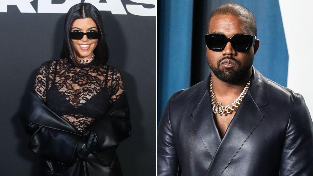 Image of Kourtney Kardashian and Kanye West