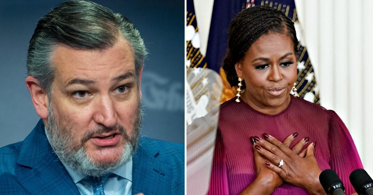 ted cruz doubles down on his prediction that michelle obama will take over for president joe biden pp