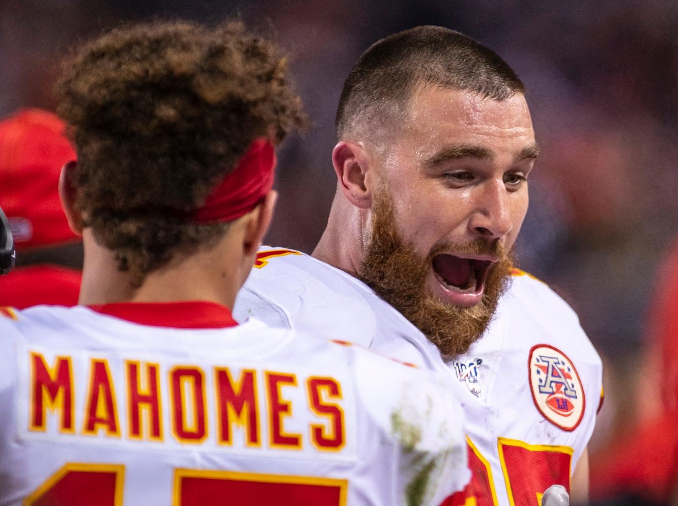 travis kelce patrick mahomes sideline outbursts dante hall