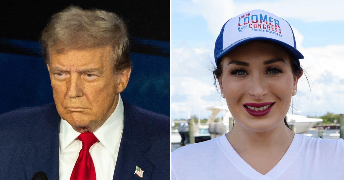 Composite photo of Donald Trump and Laura Loomer.