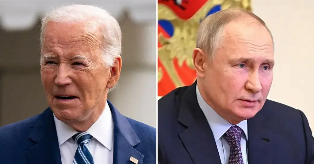 Composite photo of Joe Biden and Vladimir Putin