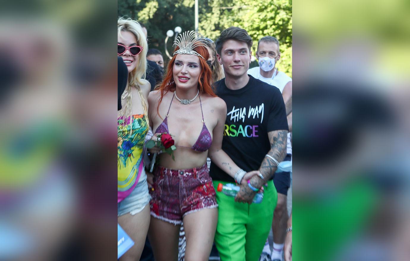 bella thorne benjamin mascolo attend pride milano event