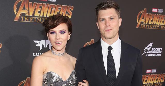 Scarlett johansson colin jost red carpet debut main