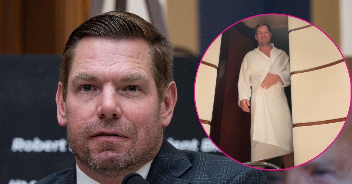 split photo of Eric Swalwell
