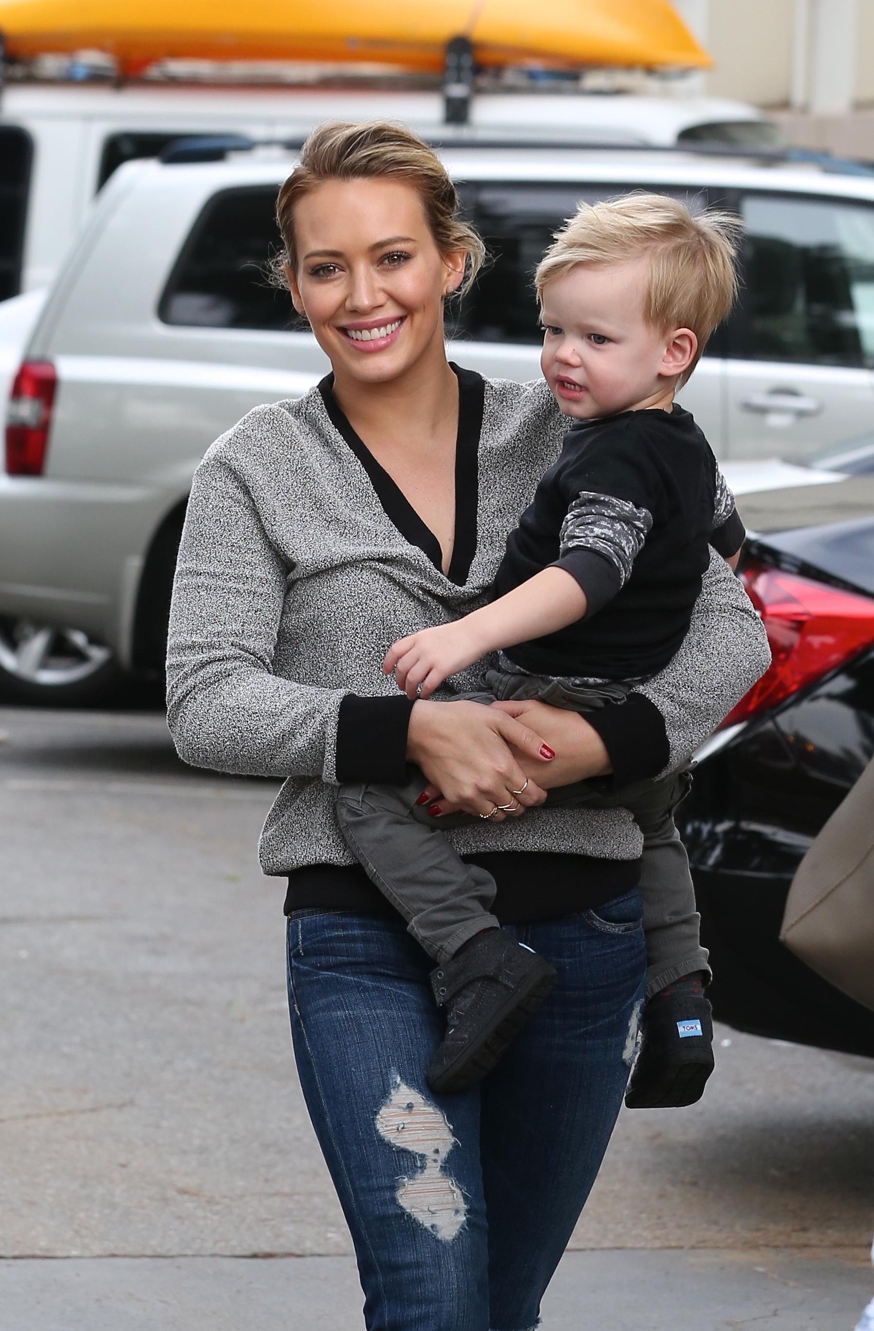 Hilary Duff takes her son Luca to a flea market in Los  Angeles, CA