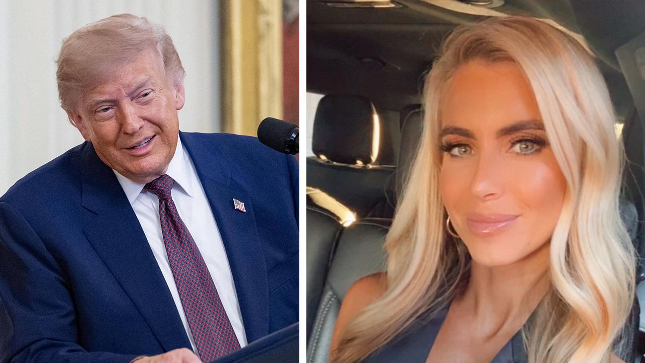 Split photo of Donald Trump and Katie Zacharia.