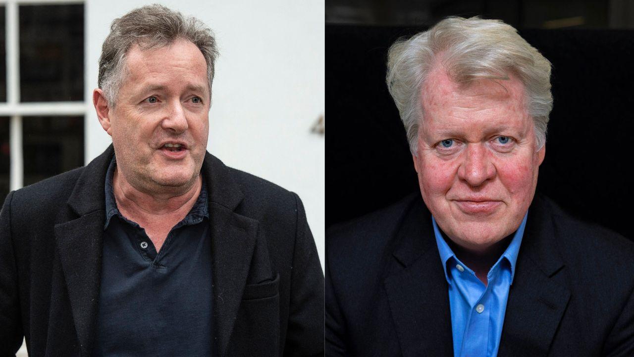 Split image of Piers Morgan and Charles Spencer. 