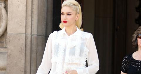 gwen stefani bra see through shirt abs