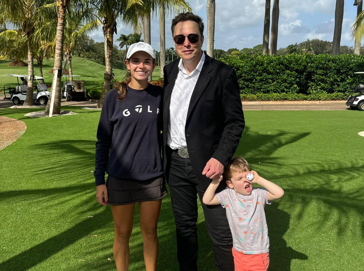 donald trump granddaughter kai golf uncle elon musk photos