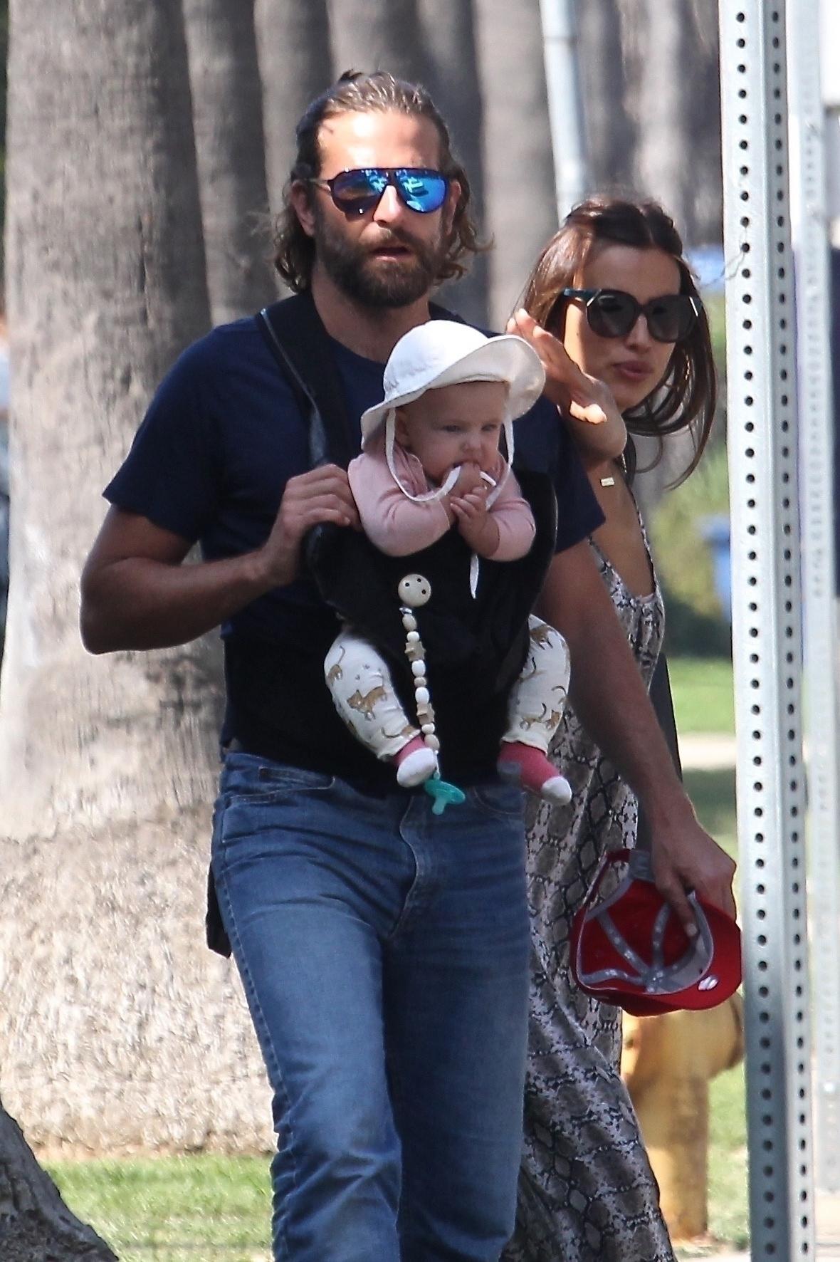 *PREMIUM EXCLUSIVE* Bradley Cooper and Irina Shayk look like the perfect family as they take their baby to the Farmer&#8217;s Market