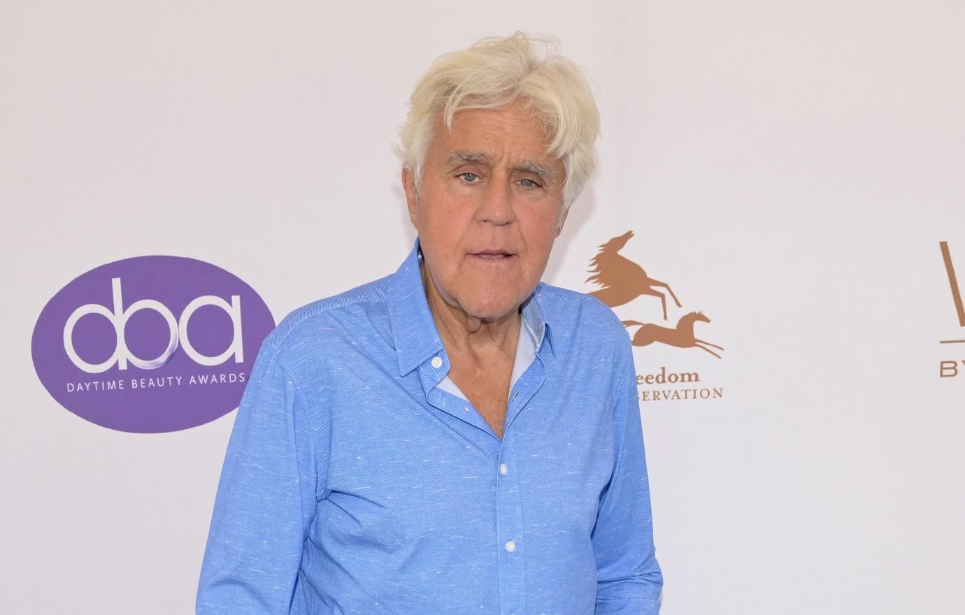 jay leno  dons eye patch facial injuries falling down hill