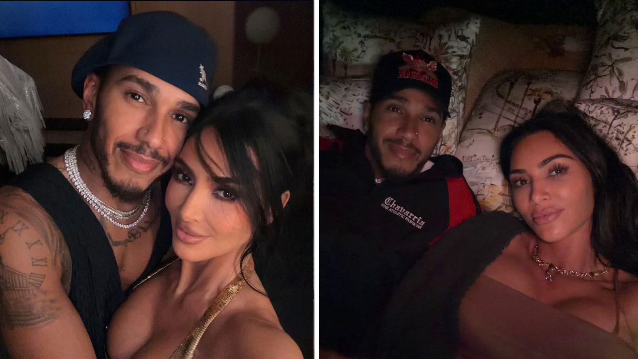 Image of Lewis Hamilton also appeared in Kardashian's photo dump as the pair continue to make their romance increasingly public.