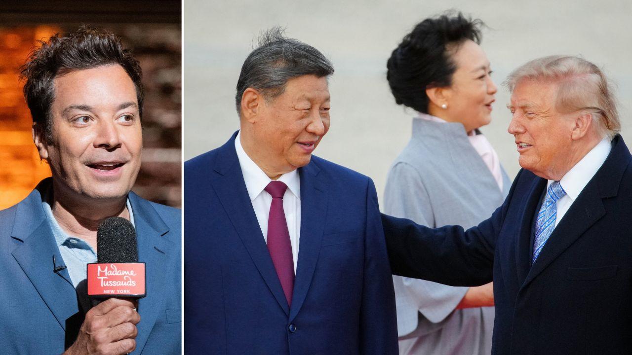 Photo of Jimmy Fallon, Xi Jinping and Donald Trump.