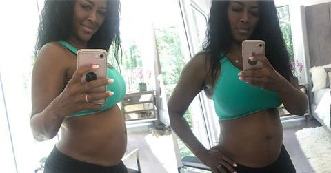 pregnant kenya moore baby bump pic pp