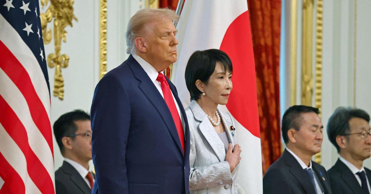 Image of Donald Trump visited Tokyo's Akasaka Palace with Japan's prime minister, Sanae Takaichi.