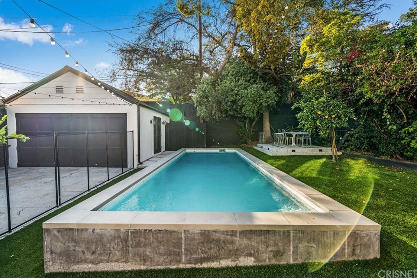 Pool and backyard area